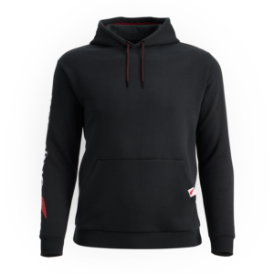 Hoodie with Sleeve Print Black